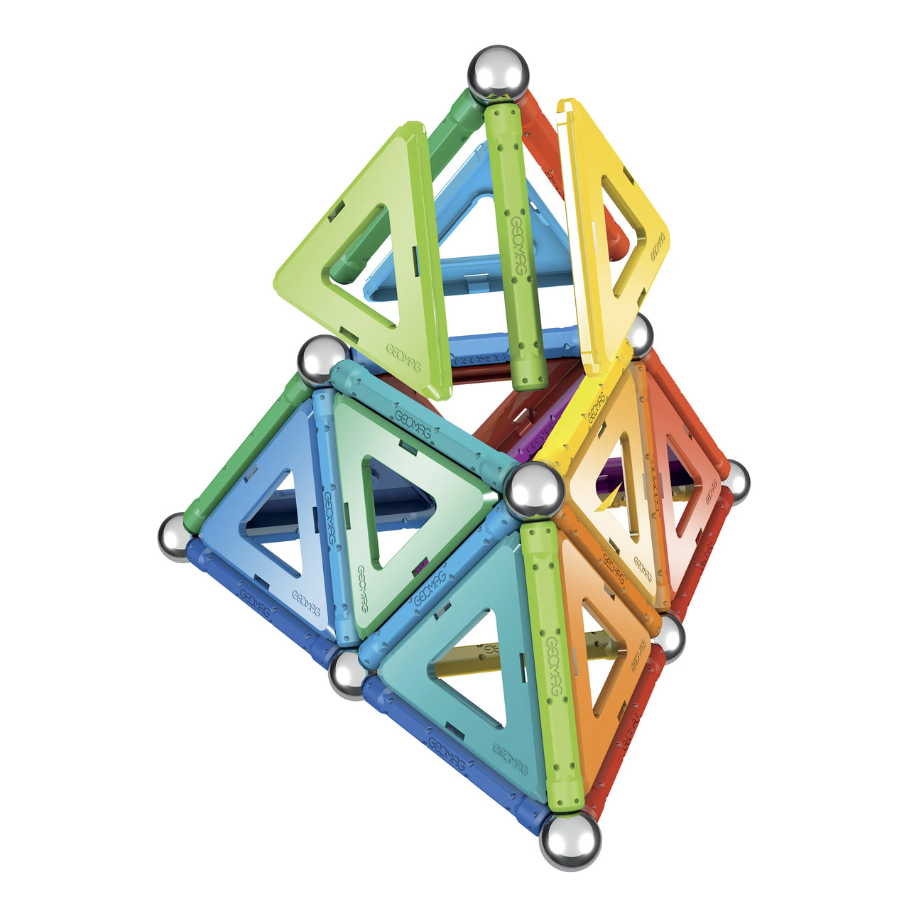 Geomag Rainbow Magnetic Construction Set - 32 Pieces Master Kids Company Grafix Magne Builds Tile Set - 24 Pcs 